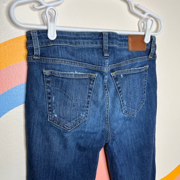 Joe's Skinny Ankle Jeans Womens 28 Medium Wash Distressed Mid Rise Stretch Blue - Picture 6 of 7